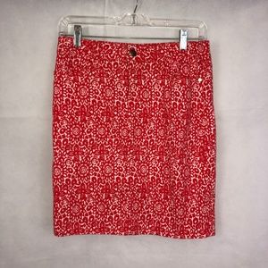 Josephine Sport Petite Red/White Printed Skirt Size 4P